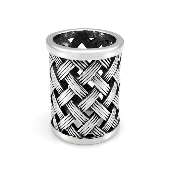 XL Stainless Steel Viking Knot Hair And Beard Bead Silver-Colored