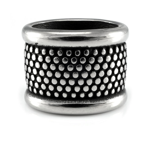 stainless steel beard pearl silver 9-13 mm inner diameter