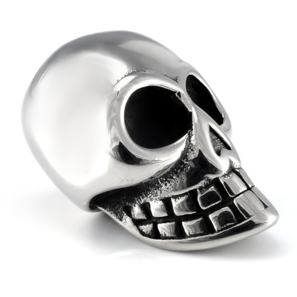 Stainless steel beard pearl skull