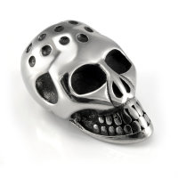 Stainless steel beard pearl skull
