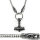 Solid stainless steel necklace Thors Hammer with Hugin &amp; Munin