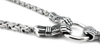 Solid stainless steel necklace Thors Hammer with gloves and runes