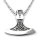 Stainless steel necklace Odins axe with celtic knots and Futhark runes