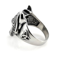 Stainless Steel Viking Ring Fenris Wolf