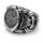 Edelstahl Wikinger Ring mit Vegvisir und keltischen Knoten