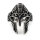 Stainless steel ring Spartan warrior helmet with Celtic knots