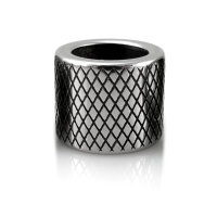 Modern stainless steel beard pearl 3 silver 8 mm inner diameter