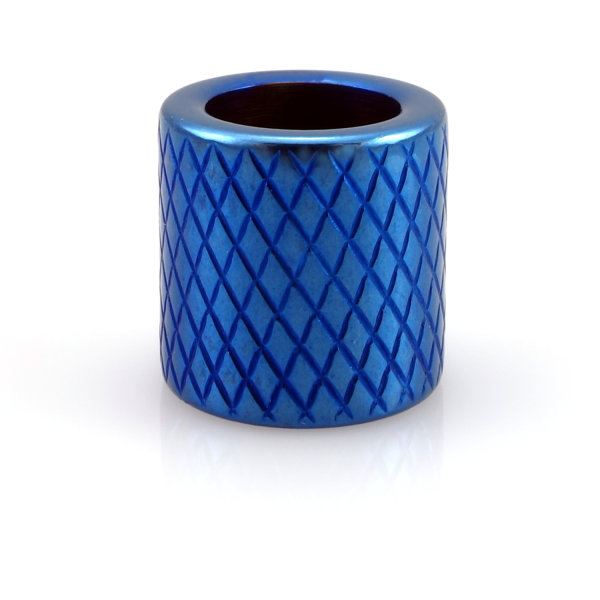 Moderne Edelstahl Bartperle Blau Metallic - Innendurchmesser 6 mm