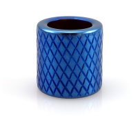 Moderne Edelstahl Bartperle Blau Metallic - Innendurchmesser 6 mm