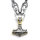 Massive Edelstahl Wikinger Halskette Thors Hammer mit Fenris Wolf Silber- &amp; Goldfarben