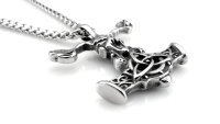 Stainless Steel Necklace Thors Hammer with Moose &amp;...