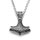Stainless steel necklace Thors Hammer with Celtic knots and triquetra