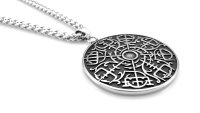 Stainless steel necklace Vegvisir with celtic knots