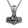 Stainless steel necklace Thors hammer with celtic knots