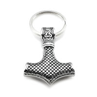 Stainless Steel Keychain Thors Hammer with Celtic Knots