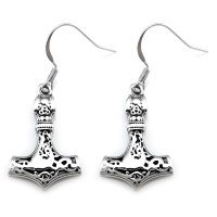 Stainless steel earrings thors hammer with celtic knots