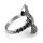 Stainless Steel Ring Viking Axe with Helm of Awe and Triquetra