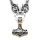 Solid stainless steel necklace Thors Hammer with Fenris Wolf 600