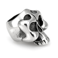 Stainless steel beard pearl skull - 6 mm inner diameter