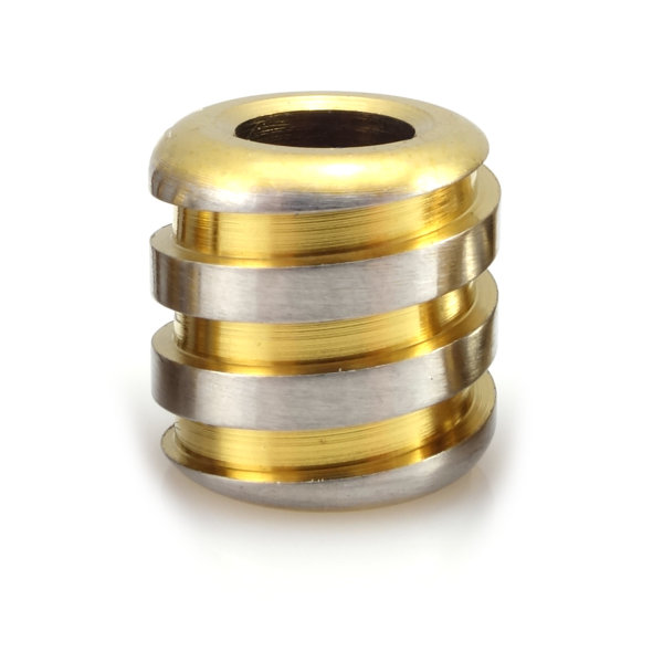 Echte Titan Bartperle Silber &amp; Gold - 5 mm Innendurchmesser