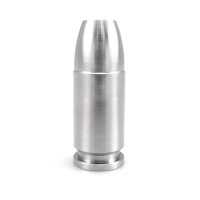 Massive Titan Bartperle &quot;Bullet&quot; Silber - 6 mm Innendurchmesser