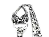 Massive Edelstahl Halskette &quot;Veles&quot; mit B&auml;renpfoten und Thors Hammer