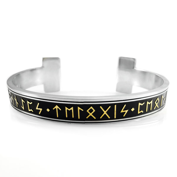 Stainless steel Viking bangle Viking Runes and Triquetra